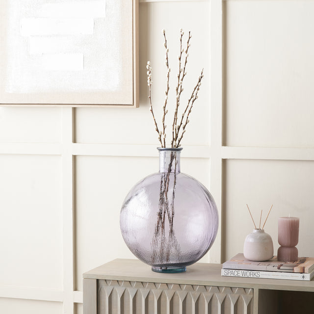 Diego Lilac Round Recycled Glass Vase