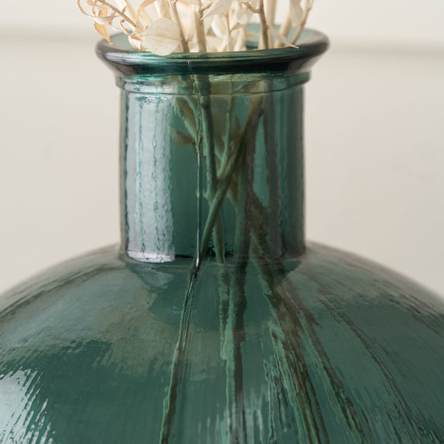 Diego Sea Green Round Recycled Glass Vase