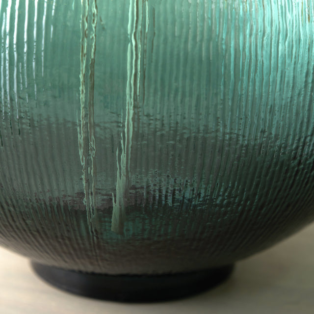 Diego Sea Green Round Recycled Glass Vase