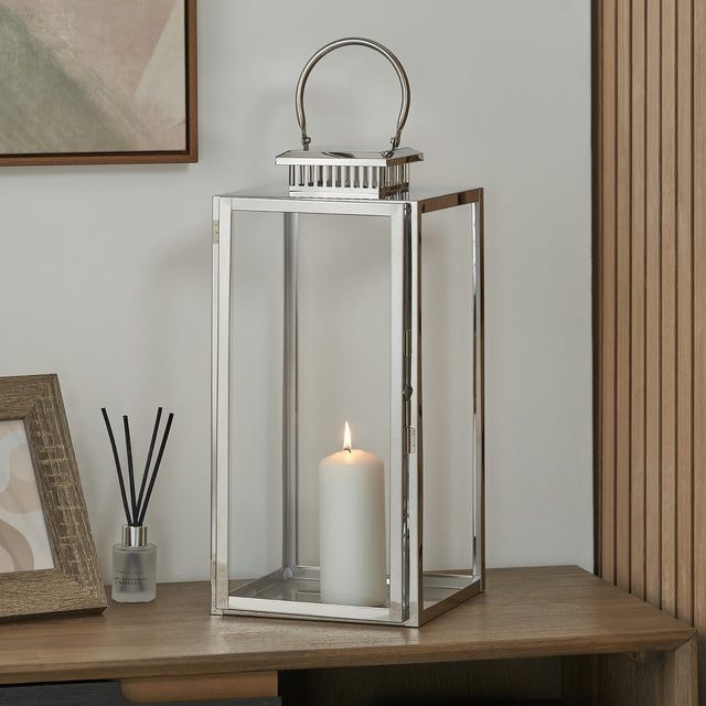 Miley Silver Large Lantern