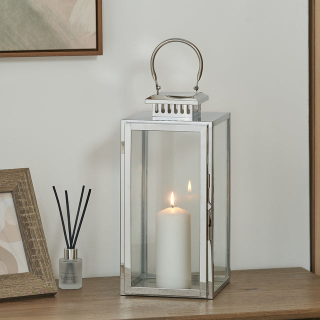 Miley Silver Medium Lantern