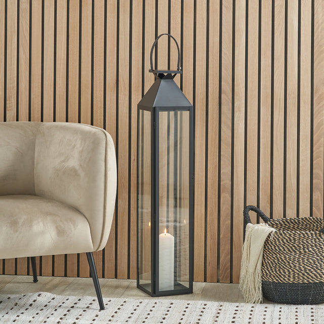 Ernsley Black Large Tall Lantern