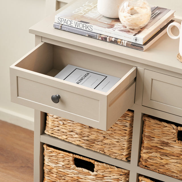 Hartland Putty Pine Wood and Banana Leaf Drawer Unit