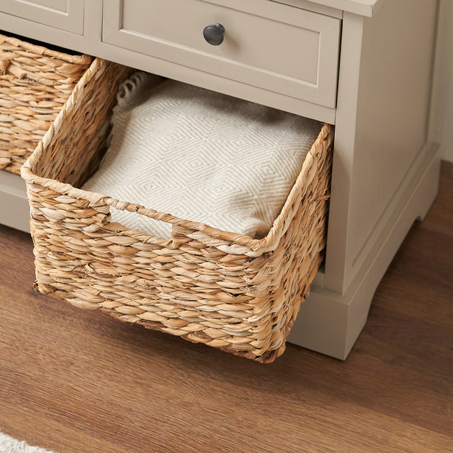 Hartland Putty Pine Wood and Banana Leaf Hallway Unit