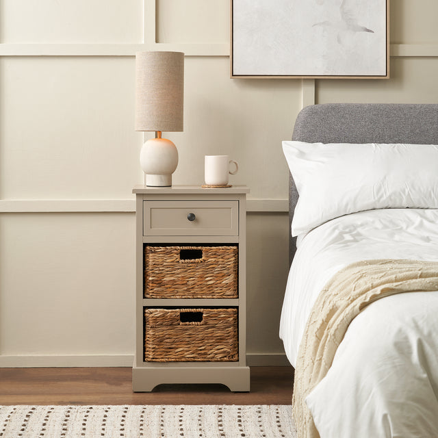 Hartland Putty Pine Wood and Banana Leaf Drawer Unit