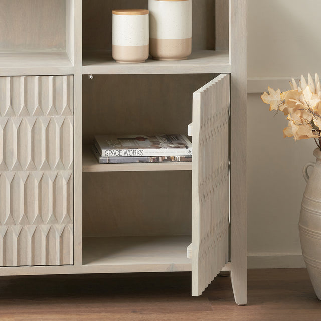 Pai Light Grey Mango Wood Shelf and Storage Unit