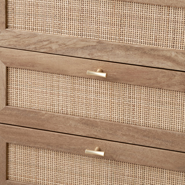 Hendrix Natural Rattan 6 Drawer Unit