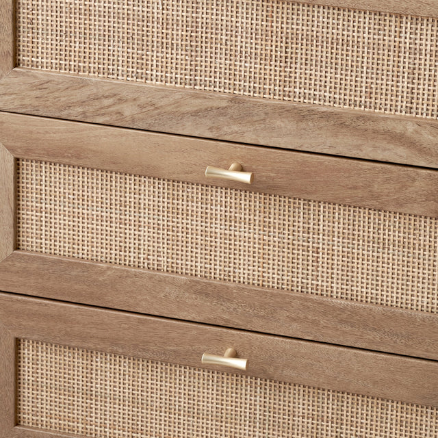 Hendrix Natural Rattan 6 Drawer Unit