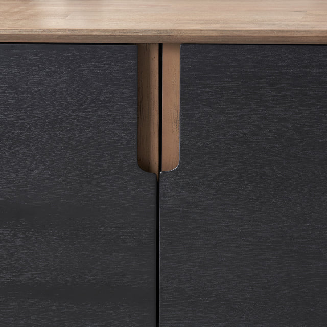 Giovanna Black and Natural Acacia Wood Sideboard