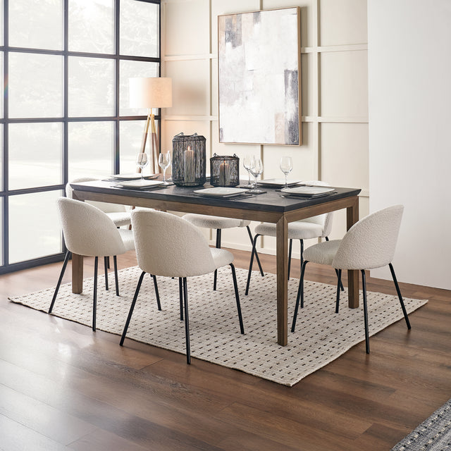 Giovanna Black and Natural Acacia Wood Dining Table