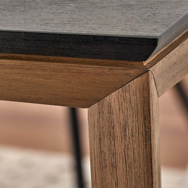 Giovanna Black and Natural Acacia Wood Dining Table