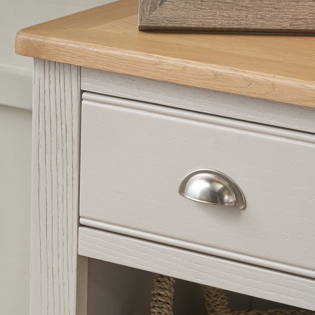 Stanton Oak and Parchment Wood Console Table