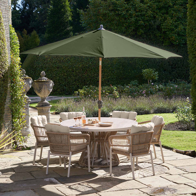 Platinum Riva Olive and Teak 3m Round Parasol