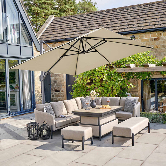Platinum Challenger Premium Champagne 3m Square Parasol