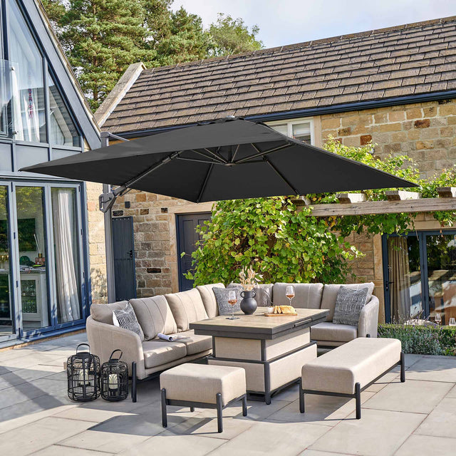 Platinum Challenger Premium Faded Black 3m Square Parasol