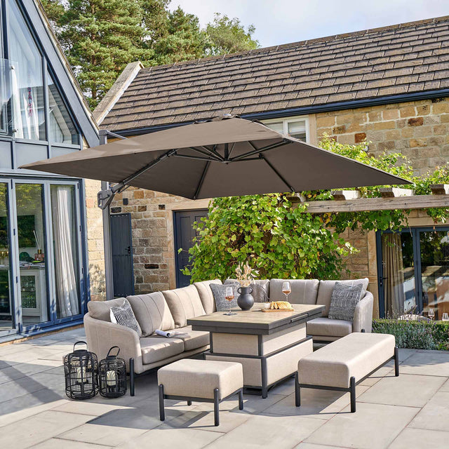 Platinum Challenger Premium Havana Taupe 3m Square Parasol