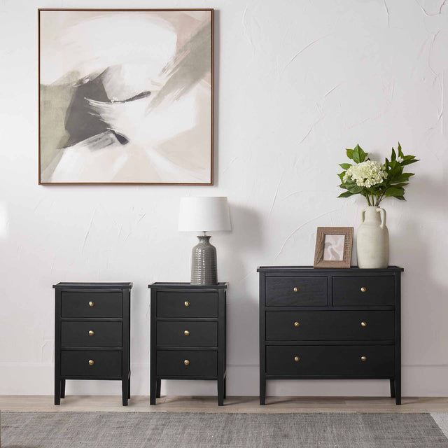 Bloomsbury Black Wood Bedroom Furniture Set