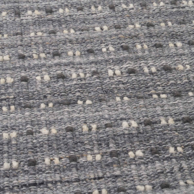 Indoor Outdoor Grey Double Stitch Design Rug Large