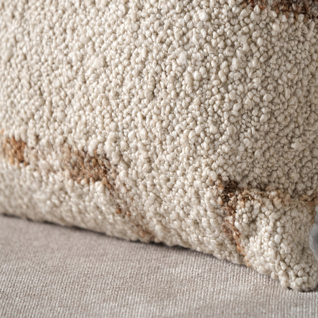 Indoor Outdoor Natural and Tan Fleck Design Scatter Cushion