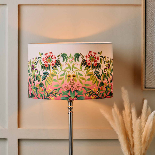 Designers Guild Ikebana Damask Fuchsia Cylinder Lampshade