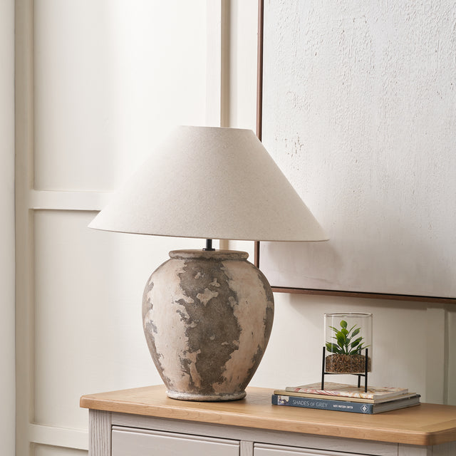 Lilia Tall Antique Finish Stoneware Table Lamp Base