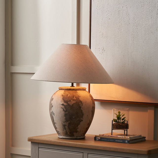 Lilia Tall Antique Finish Stoneware Table Lamp Base