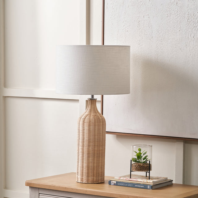 Naya Natural Rattan Bottle Table Lamp