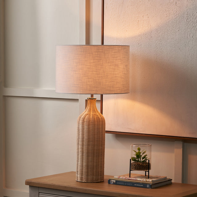 Naya Natural Rattan Bottle Table Lamp