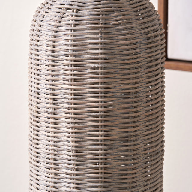 Naya Grey Wash Rattan Bottle Table Lamp