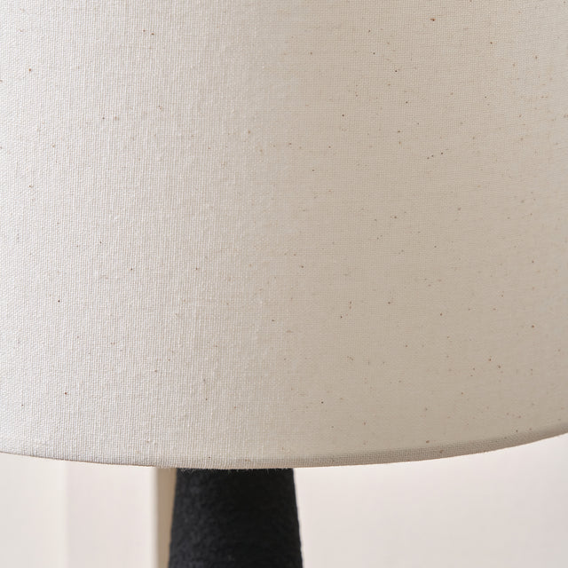 Eli Black and Wood Effect Textured Ceramic Table Lamp