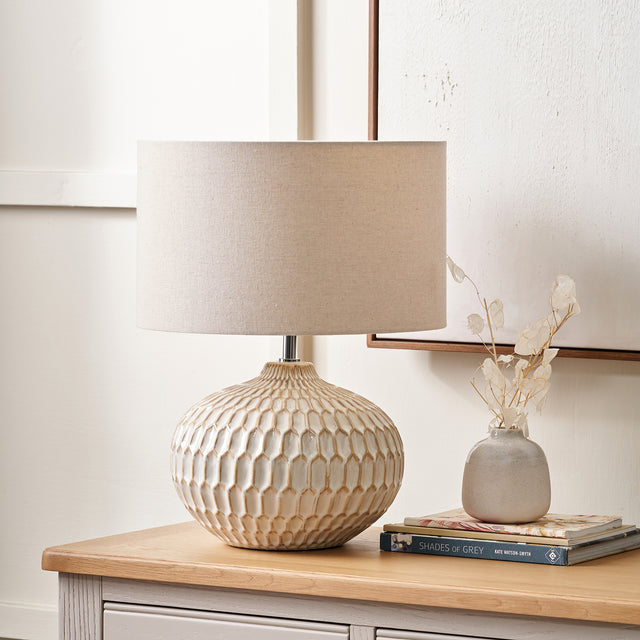 Hudson Warm White Ceramic Table Lamp