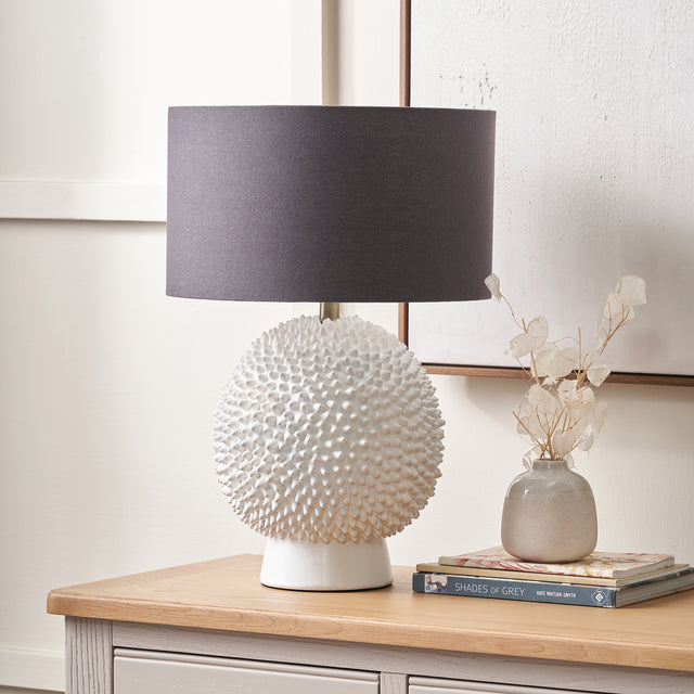 Urchin Cream Ceramic Spike Table Lamp Base