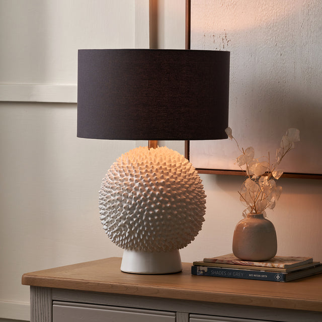 Urchin Cream Ceramic Spike Table Lamp Base