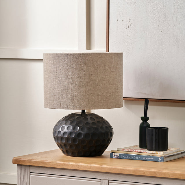 Dahlia Antique Black Mango Wood Table Lamp