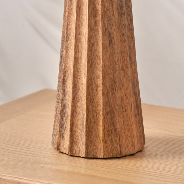 Dorian Natural Mango Wood Textured Cone Table Lamp