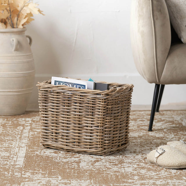 Tora Grey Kubu Magazine Basket
