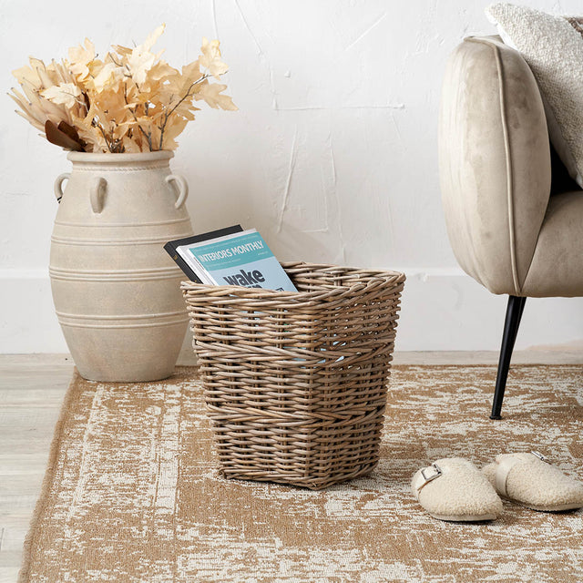 Papua Grey Kubu Square Waste Paper Bin