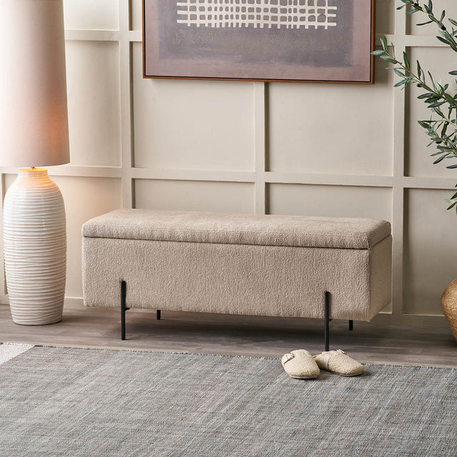 Capizzi Taupe Teddy Storage Bench