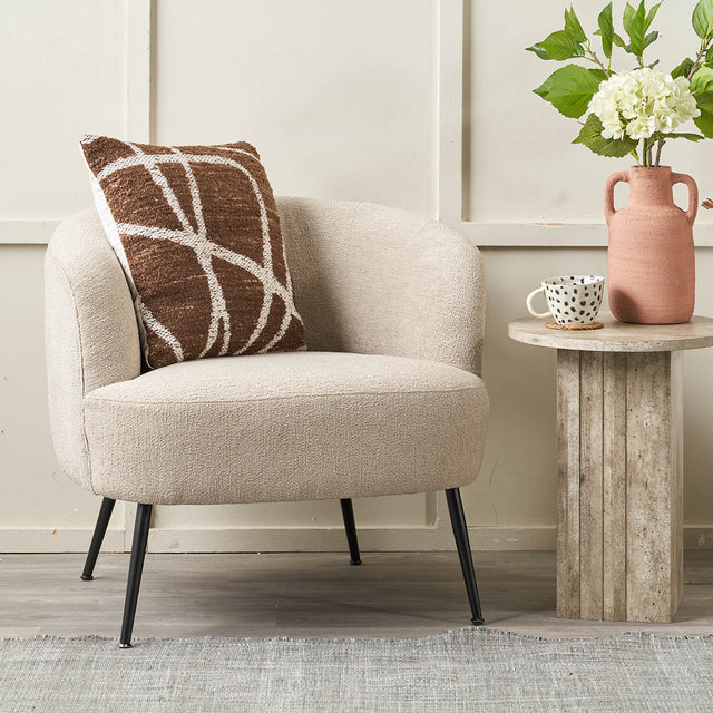 Amaya Taupe Teddy Tub Chair