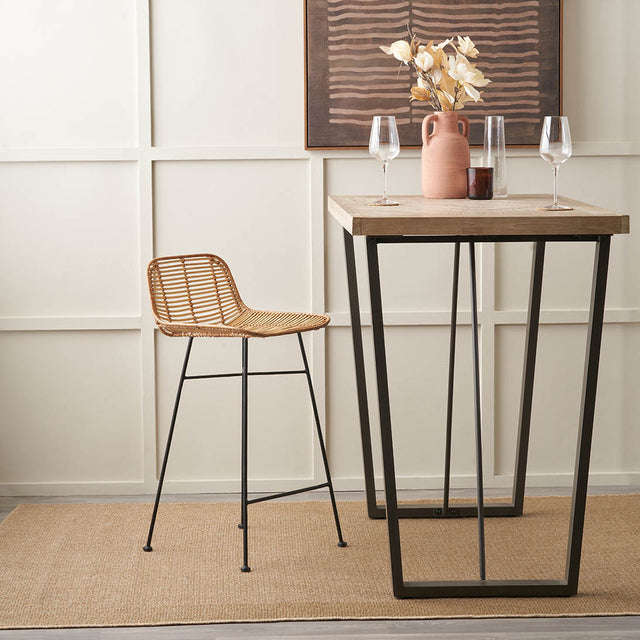 Miko Natural Rattan Bar Stool