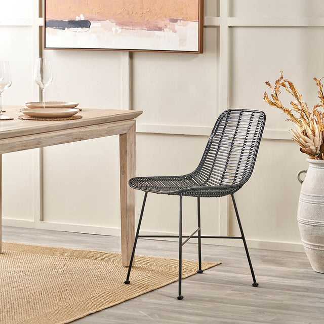 Miko Black Rattan Dining Chair