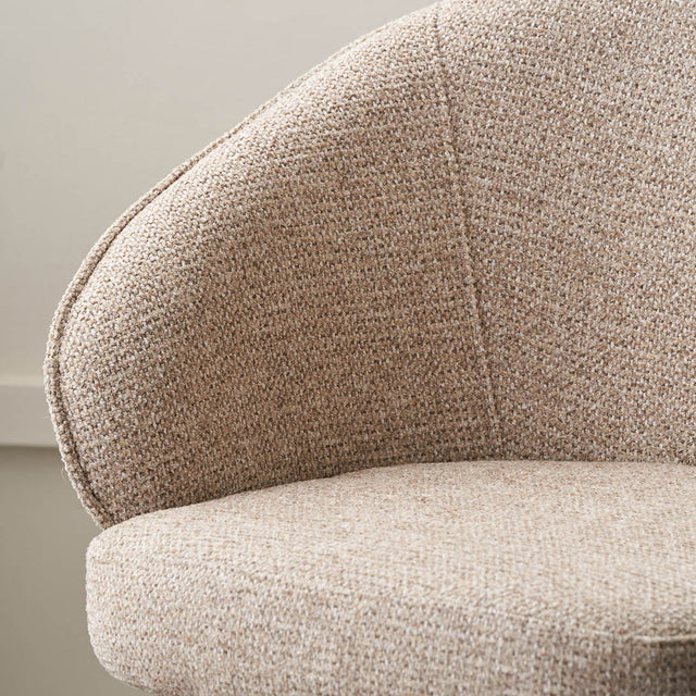 Shelby Mocha Textured Marl Chenille Tub Bar Stool
