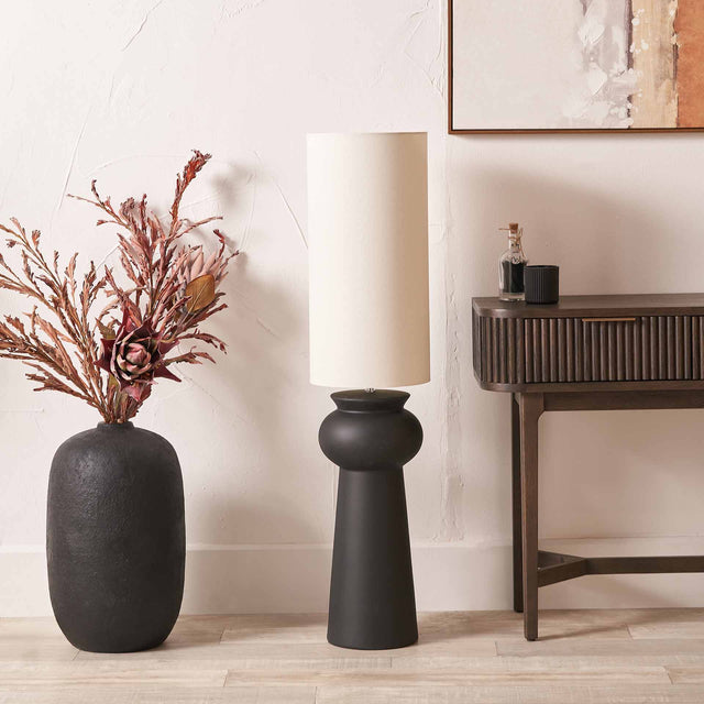 Ellery Black Contemporary Ceramic Floor Lamp