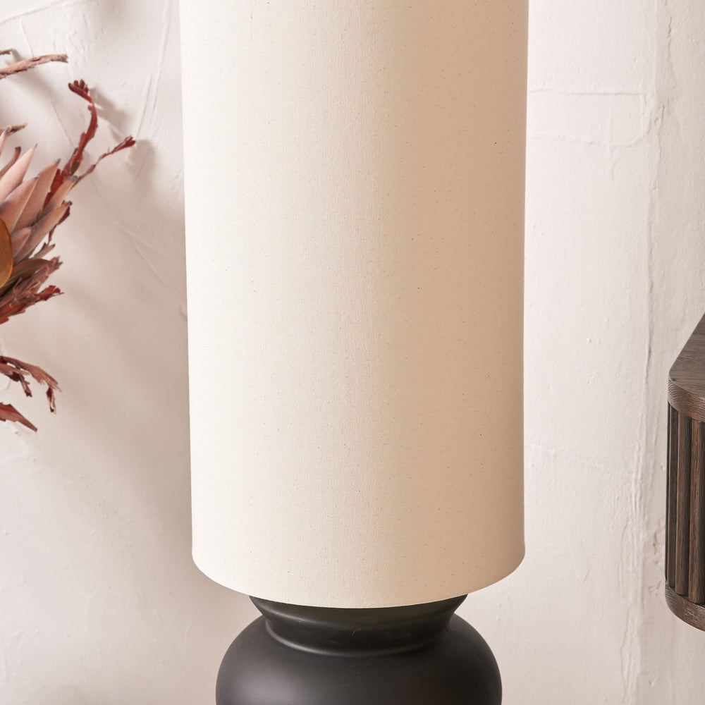 Ellery Black Contemporary  Ceramic Floor Lamp