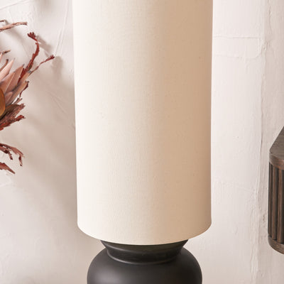 Ellery Black Contemporary  Ceramic Floor Lamp