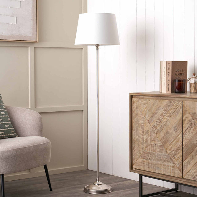 Keaton Silver Metal Stick Floor Lamp Base
