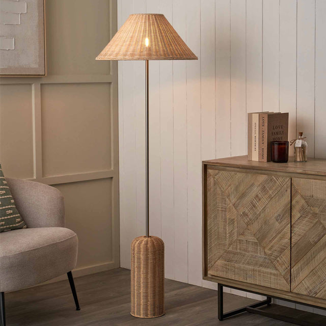 Halia Rattan Base and Shade Floor Lamp