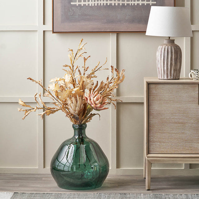 Lucia Sea Green Organic Shaped Recycled Glass Vase