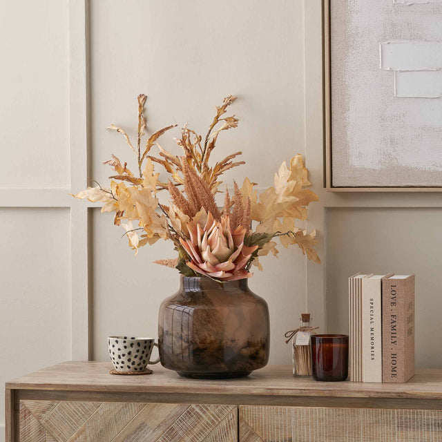 Elowen Brown and Beige Glass Vase