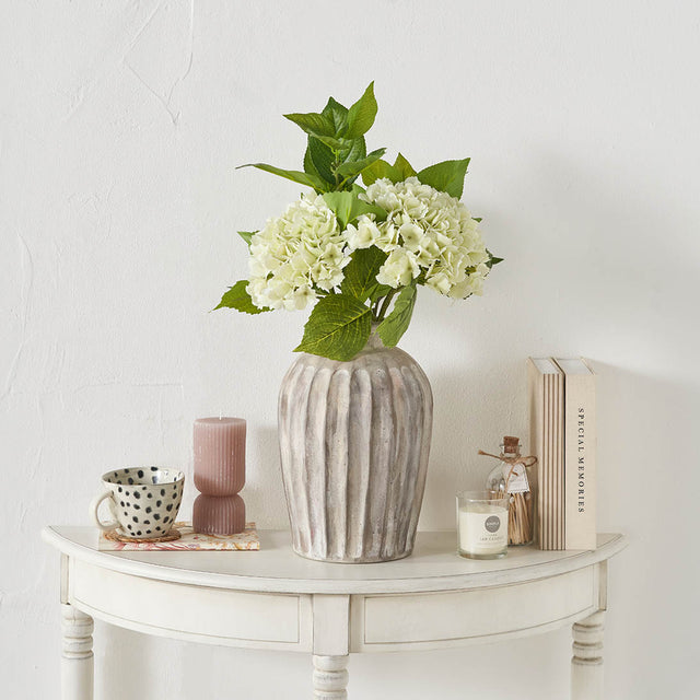 Paloma Natural Grooved Stoneware Vase